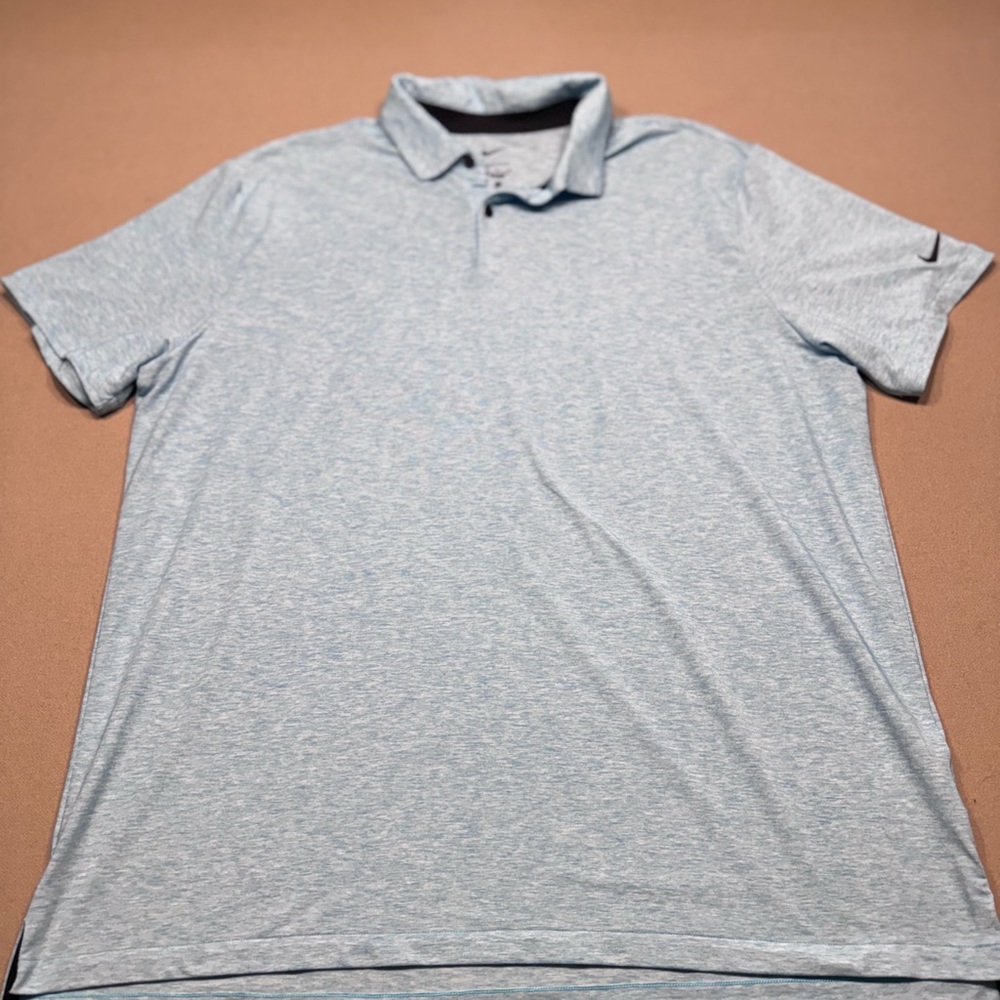 Nike Dri-Fit Heather Light Blue Polo Shirt